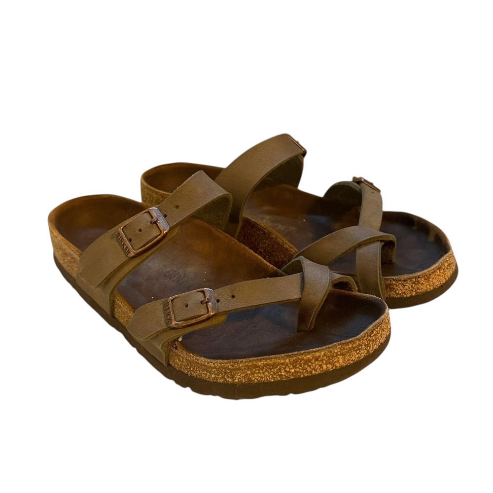 Birkenstock Mayari Women's 36 Mocha Leather Loop Toe Sandals